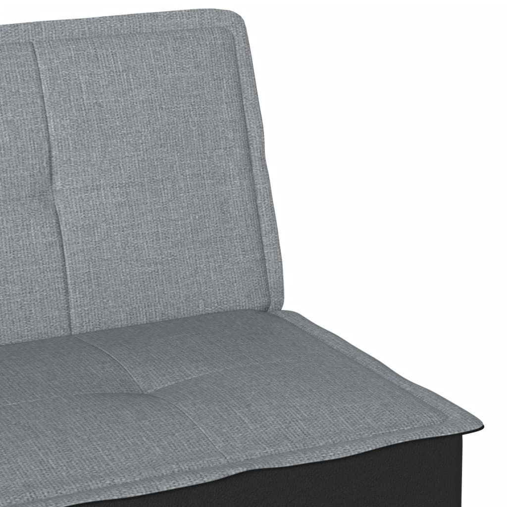 Sofá-cama tecido cinzento-claro