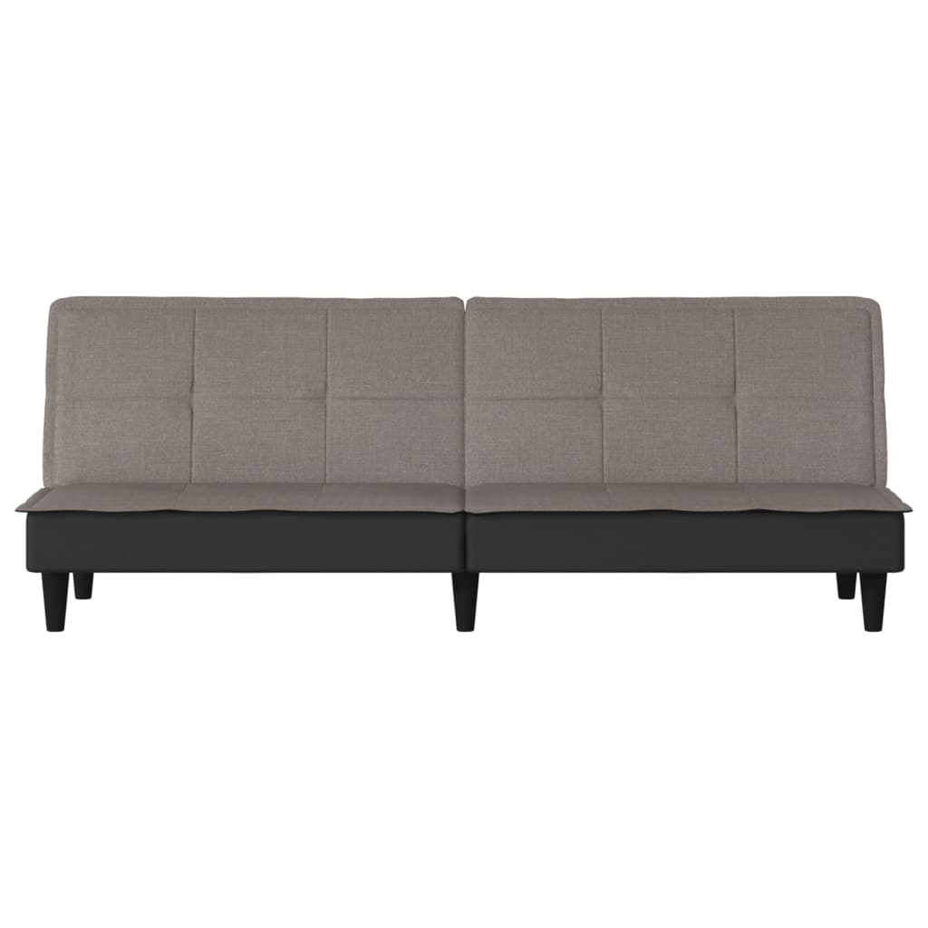 Sofá-cama tecido cinzento-acastanhado