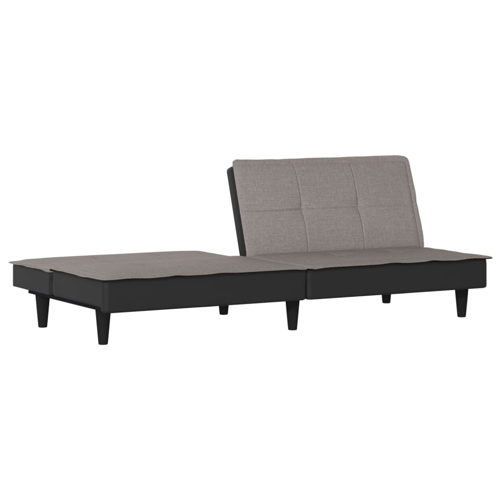 Sofá-cama tecido cinzento-acastanhado