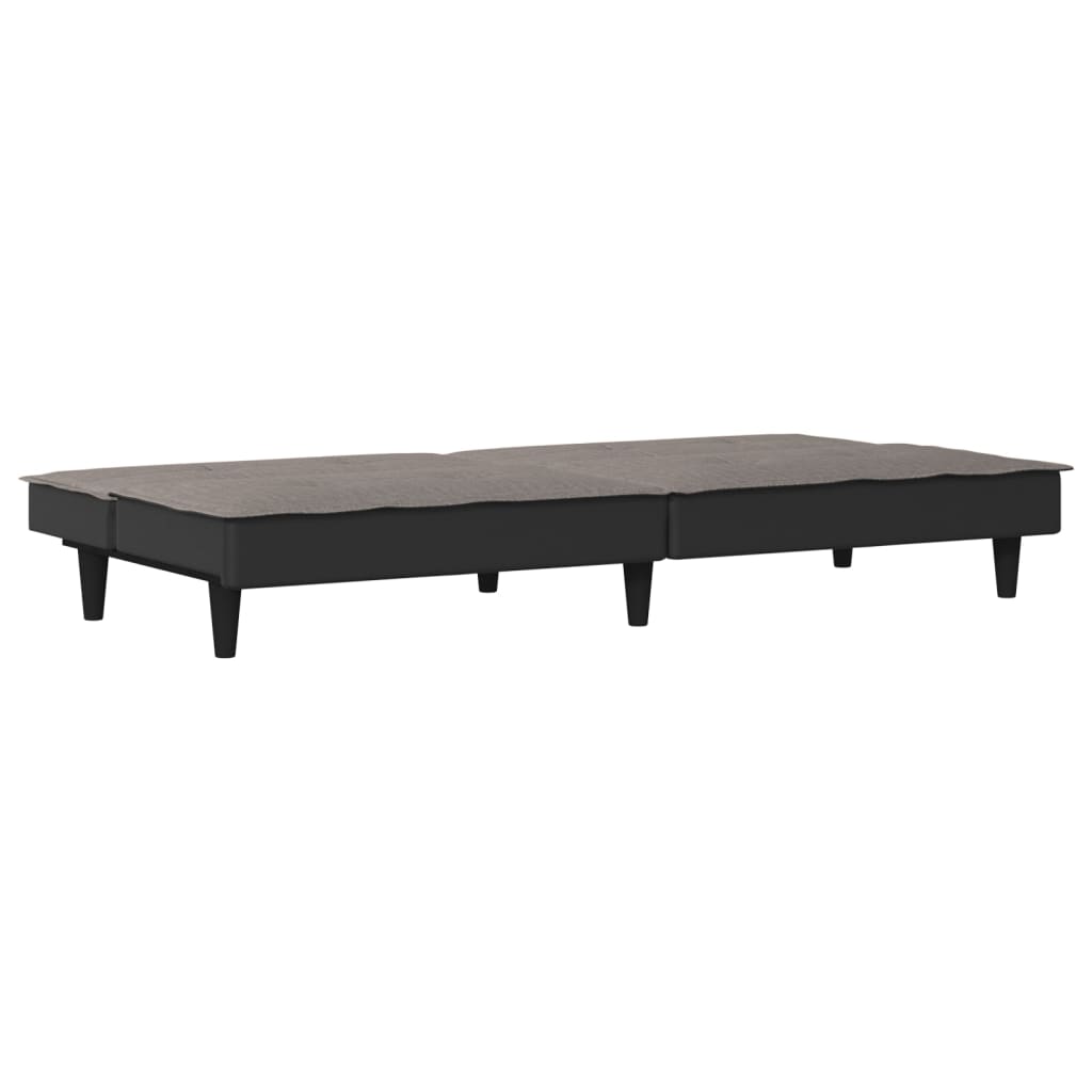 Sofá-cama tecido cinzento-acastanhado