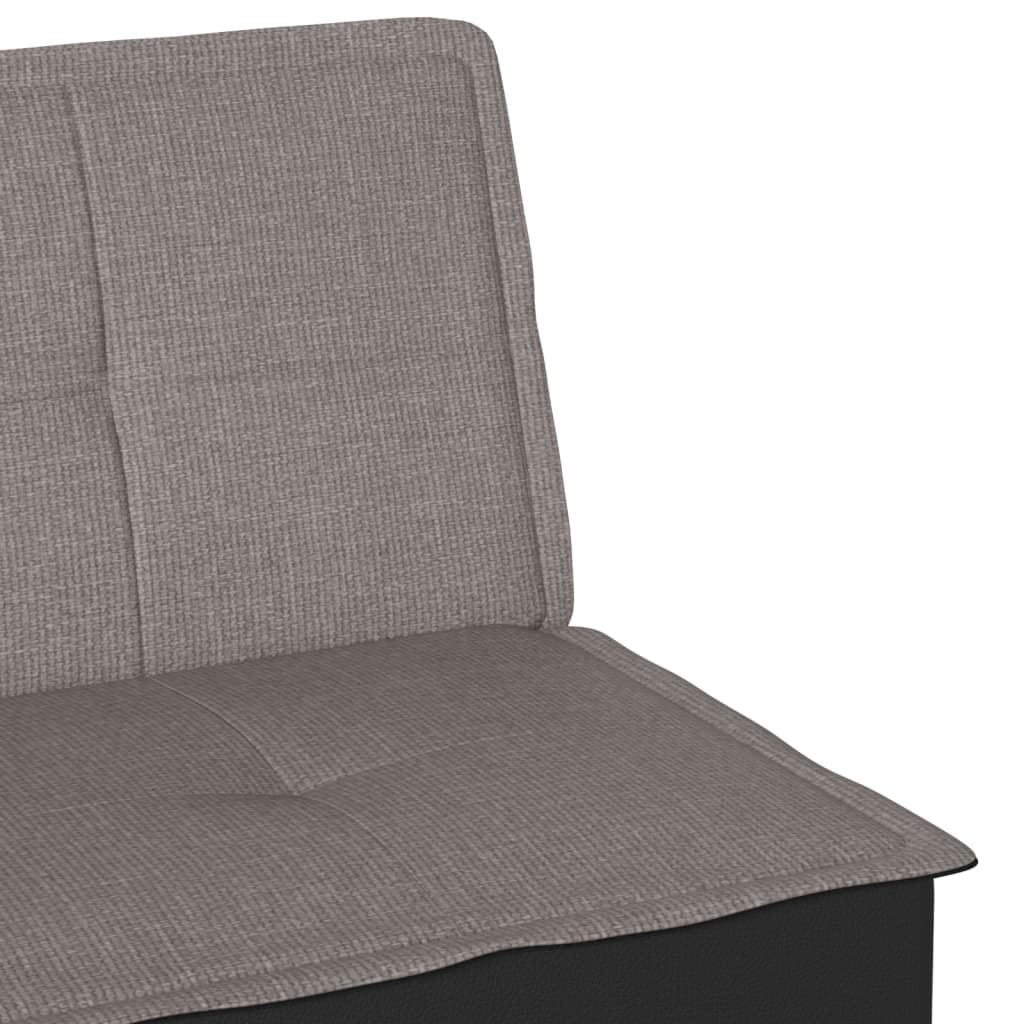 Sofá-cama tecido cinzento-acastanhado