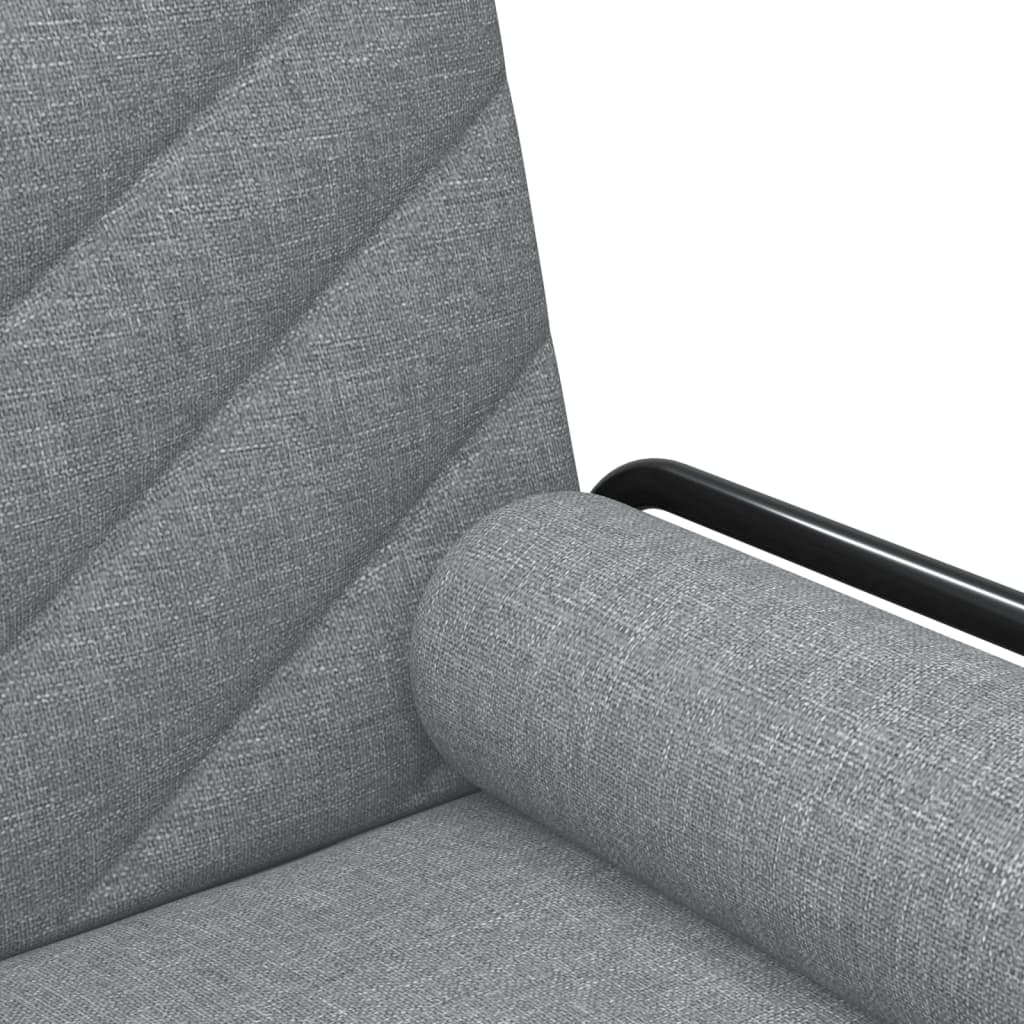 Sofá-cama com apoio de braços tecido cinzento-claro
