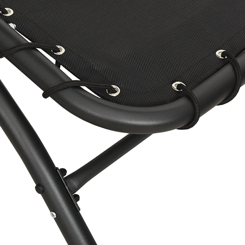 Sun lounger with canopy 167x80x195 cm fabric and black steel