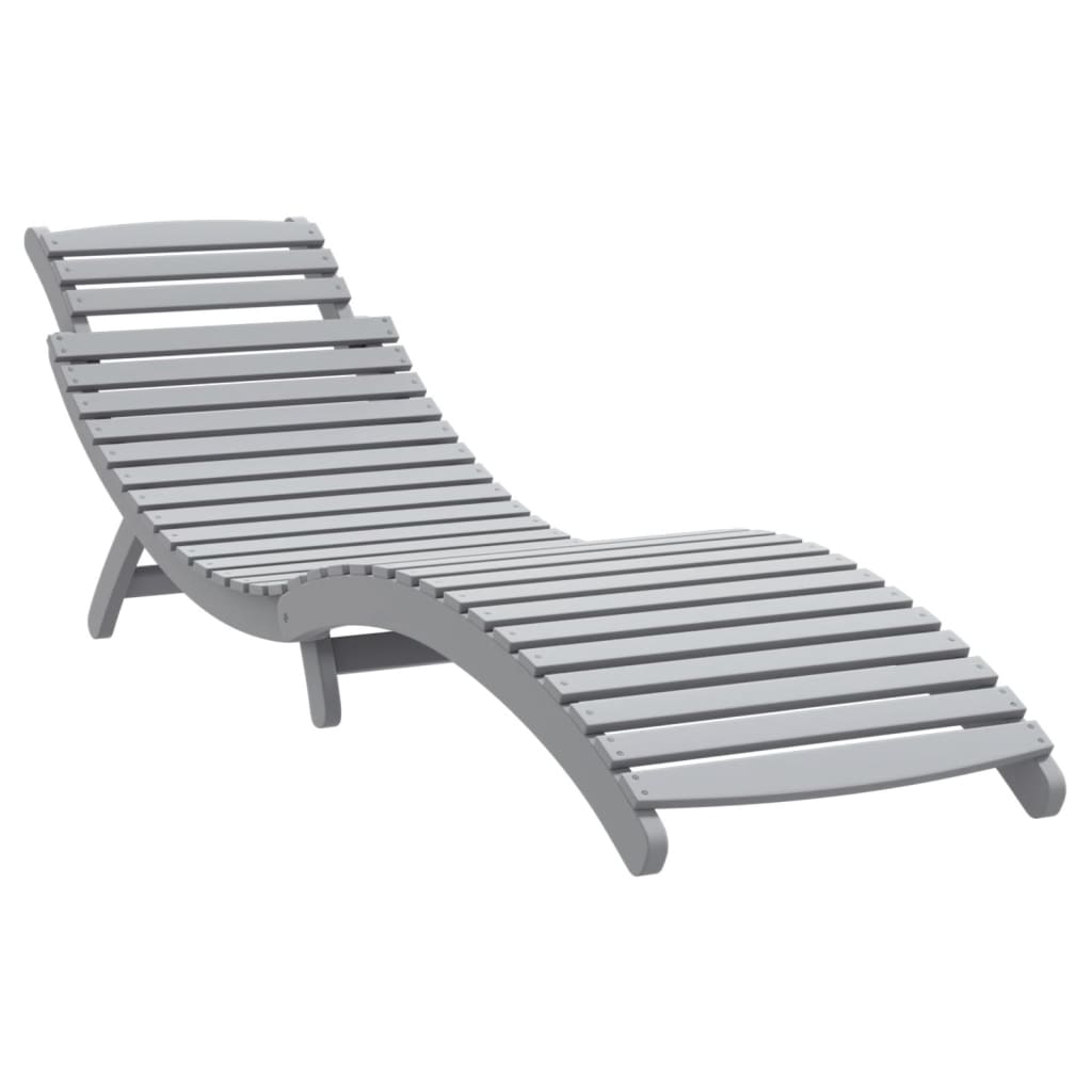 Espreguiçadeiras 2 pcs 184x55x64 cm acácia maciça cinza