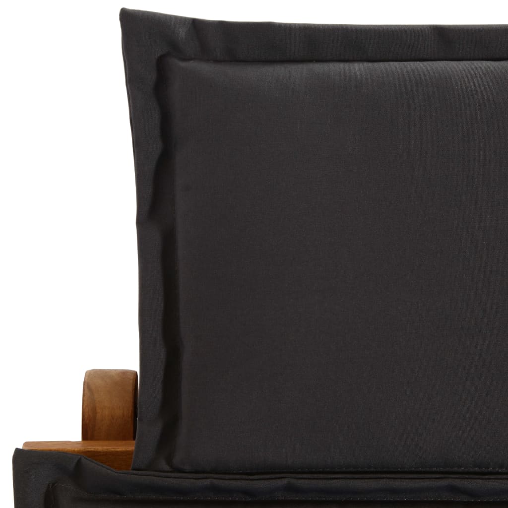 Sun loungers with cushions 2pcs solid acacia dark grey
