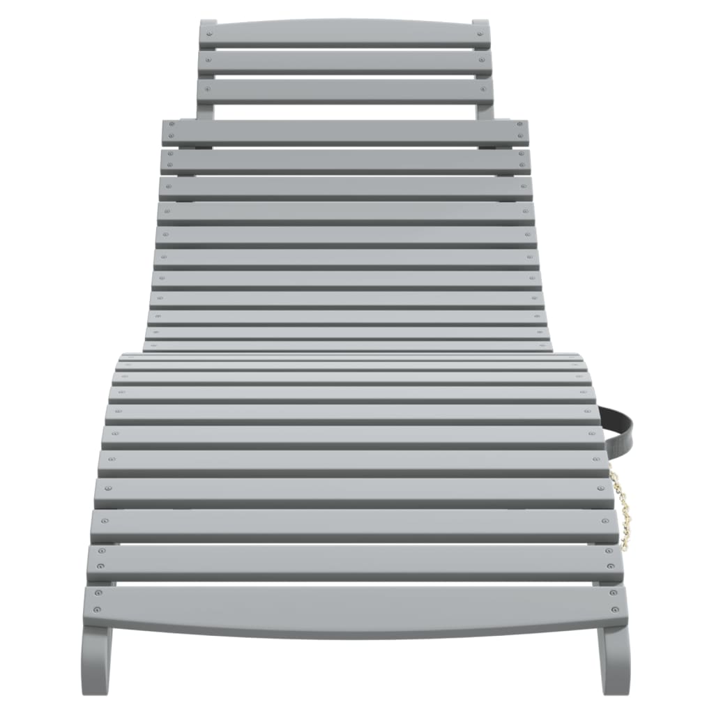 Sun lounger 184x55x64 cm solid acacia wood grey