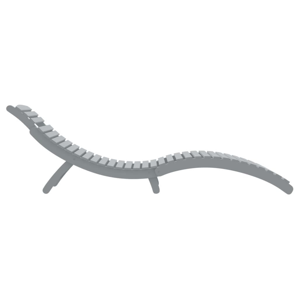 Sun lounger 184x55x64 cm solid acacia wood grey