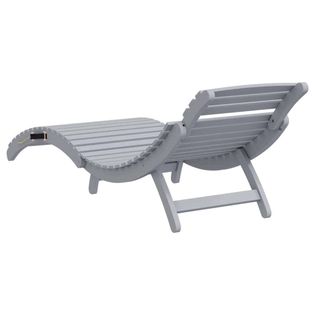 Sun lounger 184x55x64 cm solid acacia wood grey