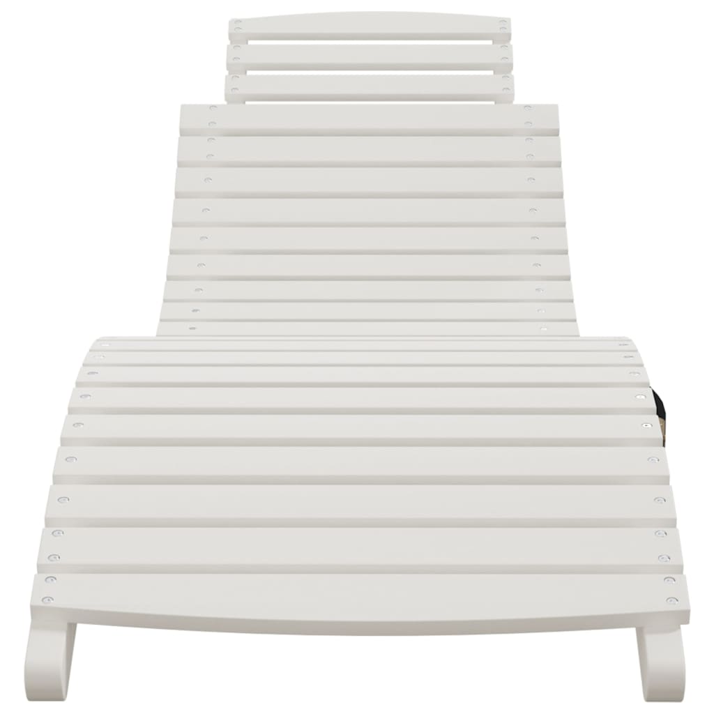 Sun lounger 184x55x64 cm solid acacia wood white