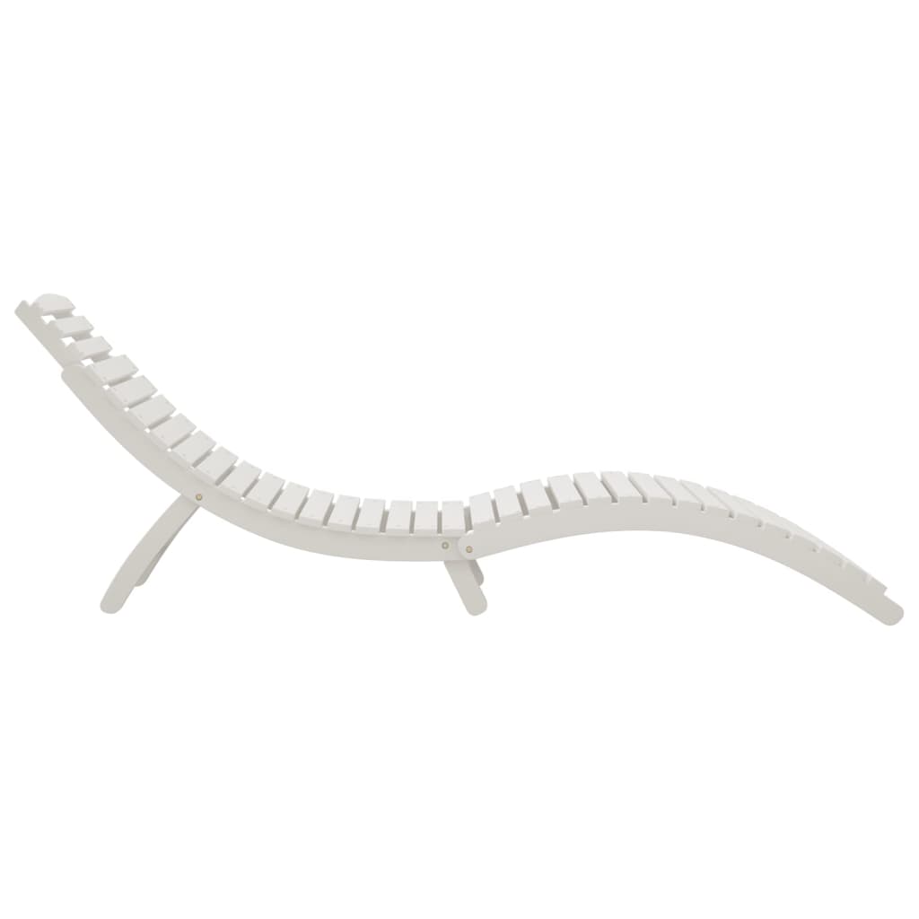 Sun lounger 184x55x64 cm solid acacia wood white