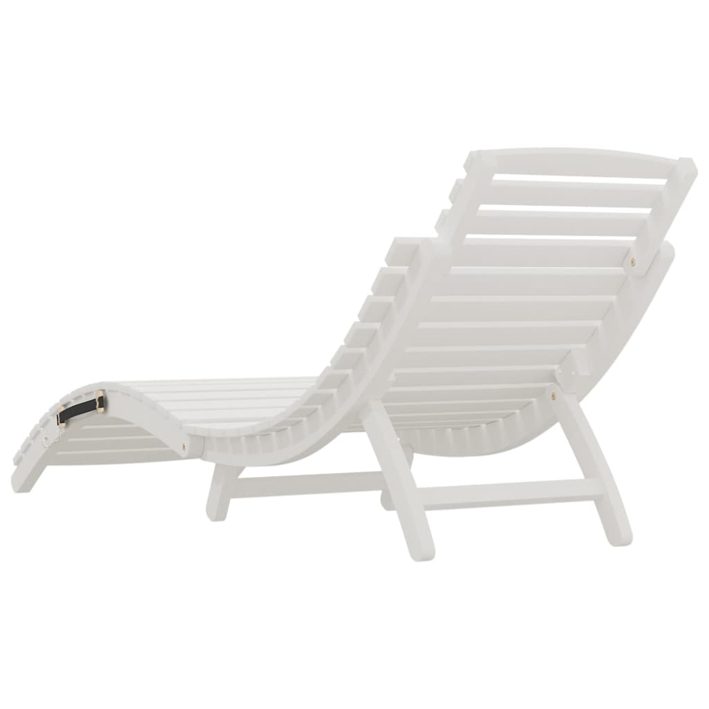 Sun lounger 184x55x64 cm solid acacia wood white