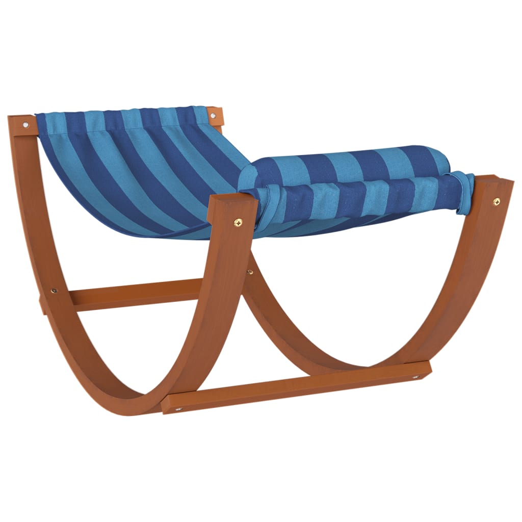 Children's hammock with blue striped fabric