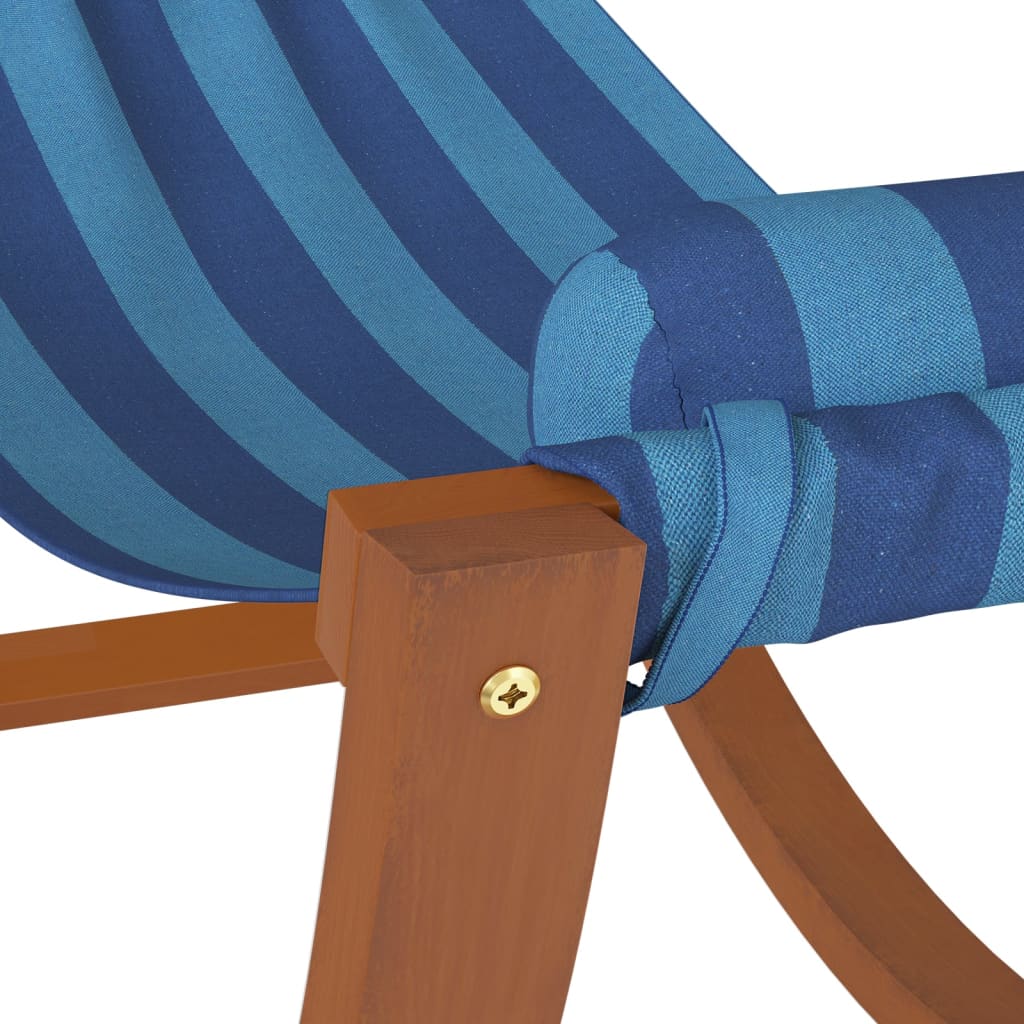 Children's hammock with blue striped fabric