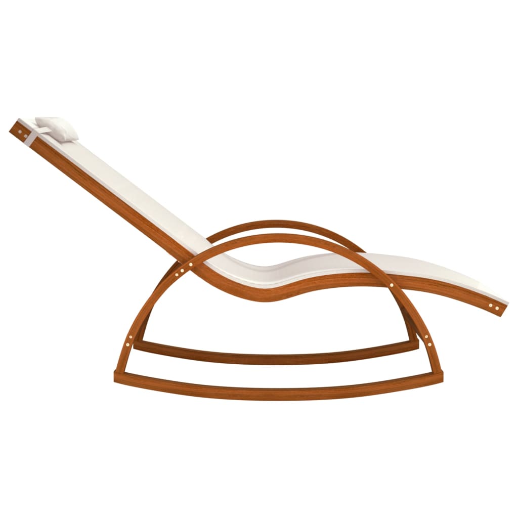Textilene and solid poplar wood rocking chair in white