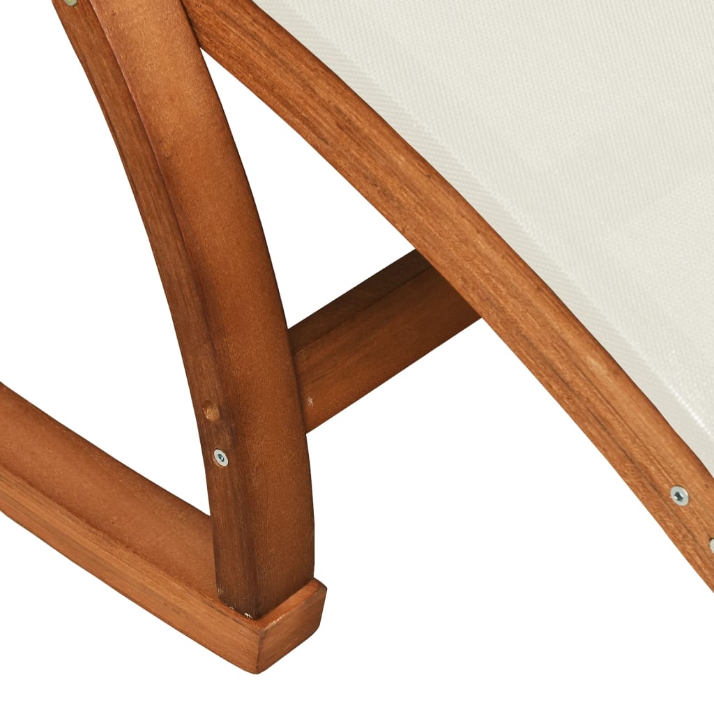 Textilene and solid poplar wood rocking chair in white