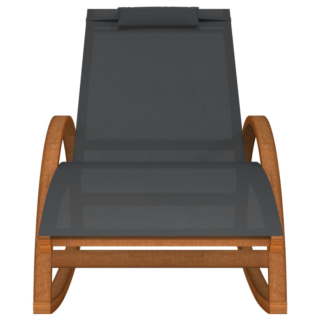 Textilene and solid poplar rocking chair in grey