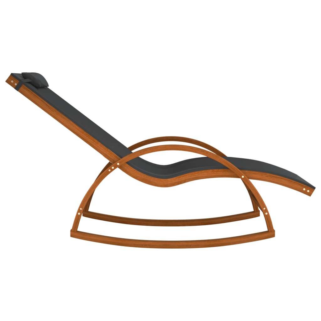 Textilene and solid poplar rocking chair in grey