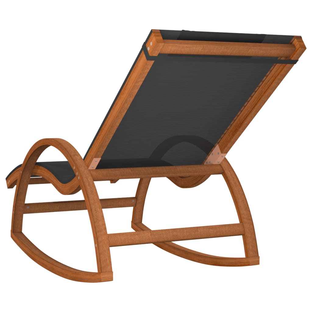 Textilene and solid poplar rocking chair in grey