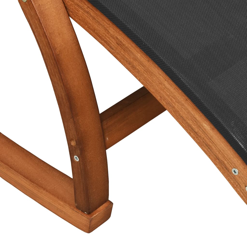 Textilene and solid poplar rocking chair in grey