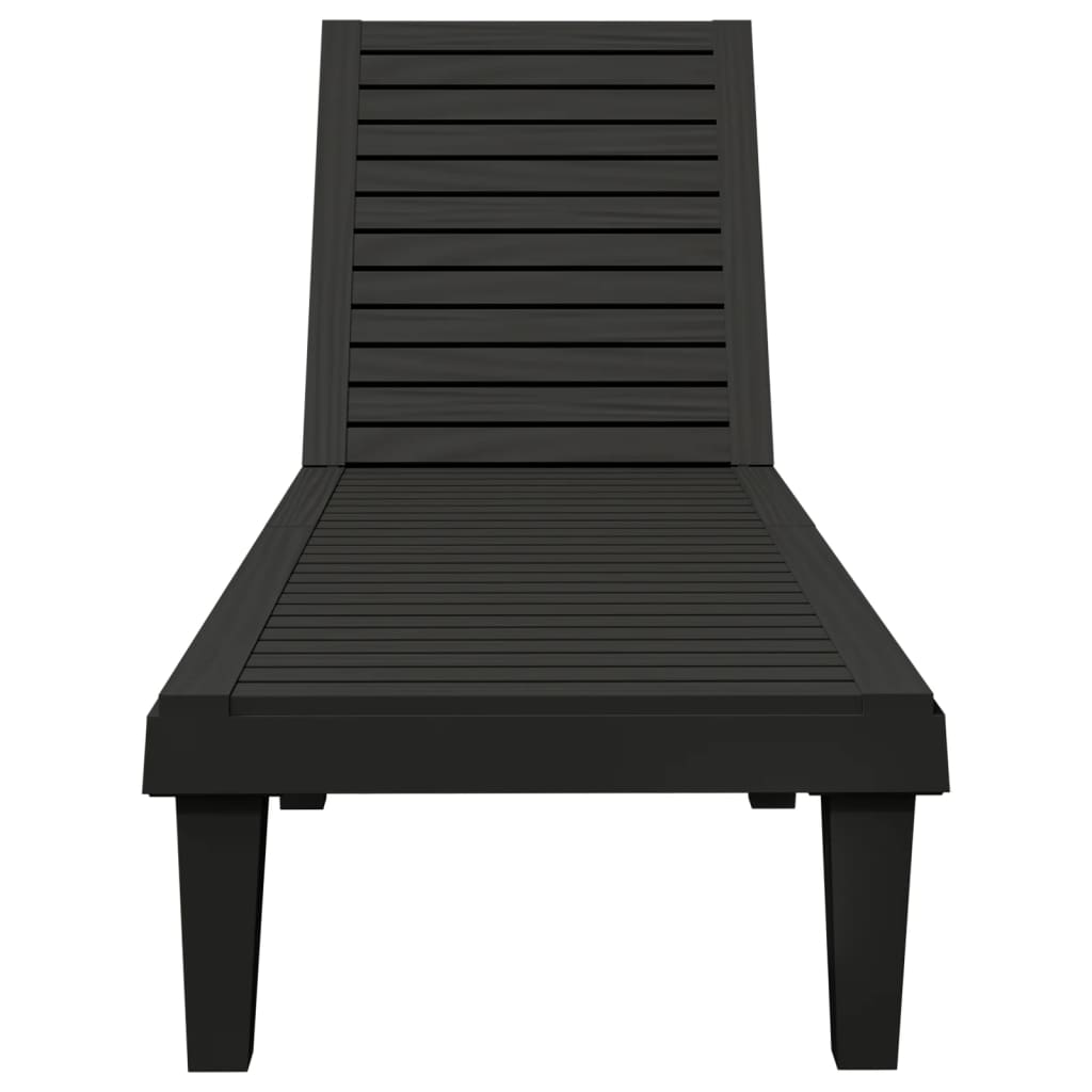 Sun lounger 2 pcs 155x58x83 cm black polypropylene