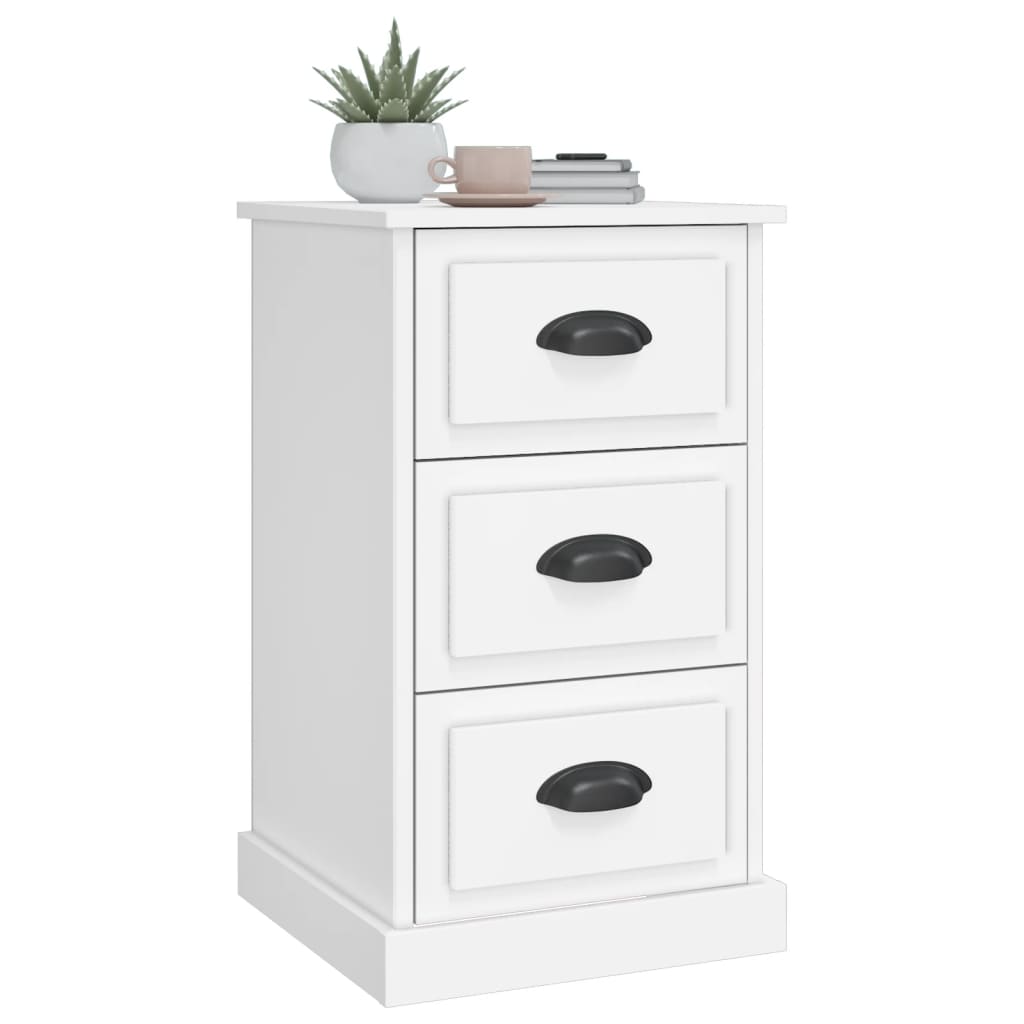 Bedside table 39x39x67 cm wood derivatives white