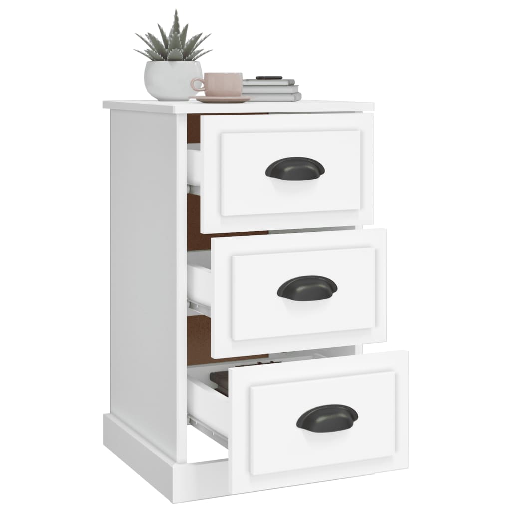 Bedside table 39x39x67 cm wood derivatives white