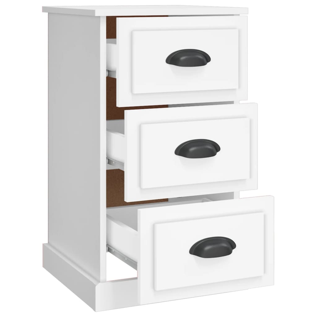 Bedside table 39x39x67 cm wood derivatives white