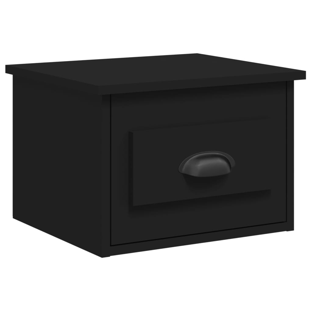 Wall-mounted bedside tables 2 pcs 41.5x36x28 cm black
