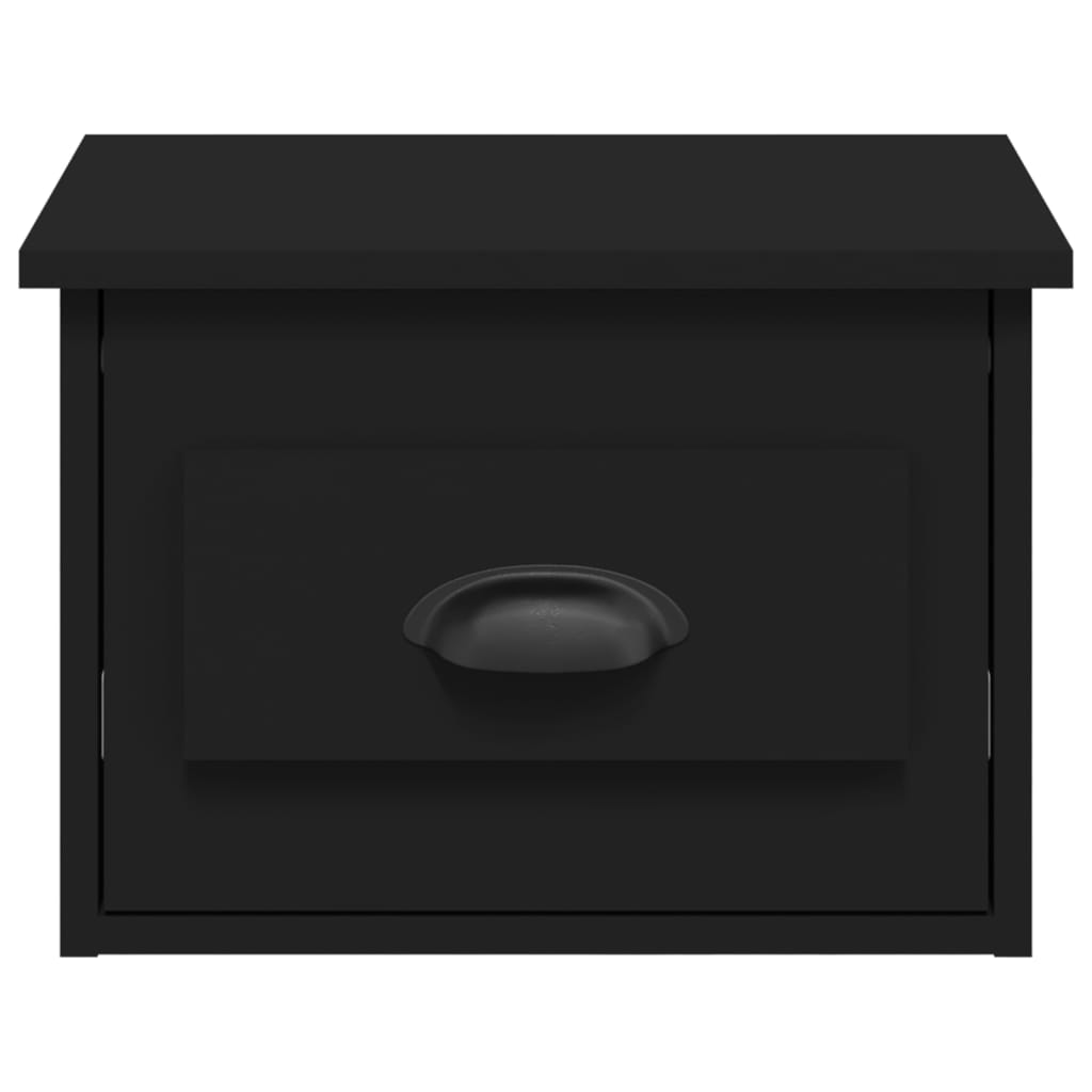 Wall-mounted bedside tables 2 pcs 41.5x36x28 cm black