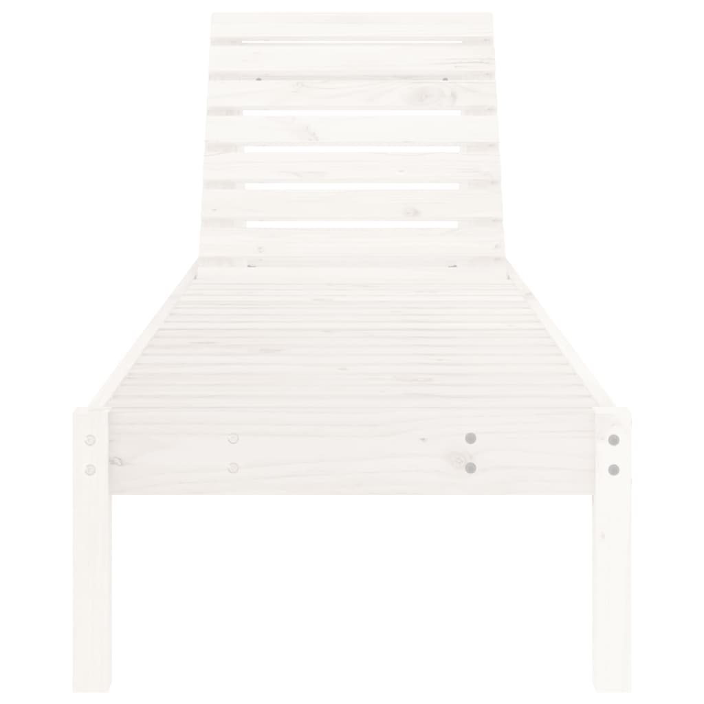 Sun lounger 199.5x60x74 cm solid pine wood white