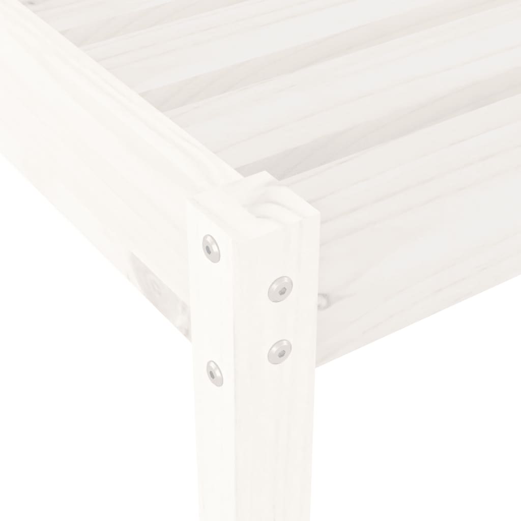 Sun lounger 199.5x60x74 cm solid pine wood white