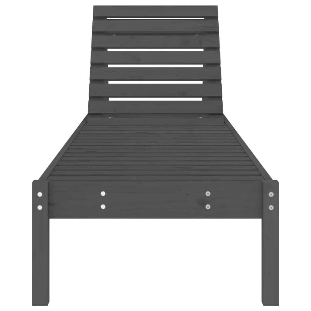 Sun loungers 2 pcs 199.5x60x74 cm solid pine grey