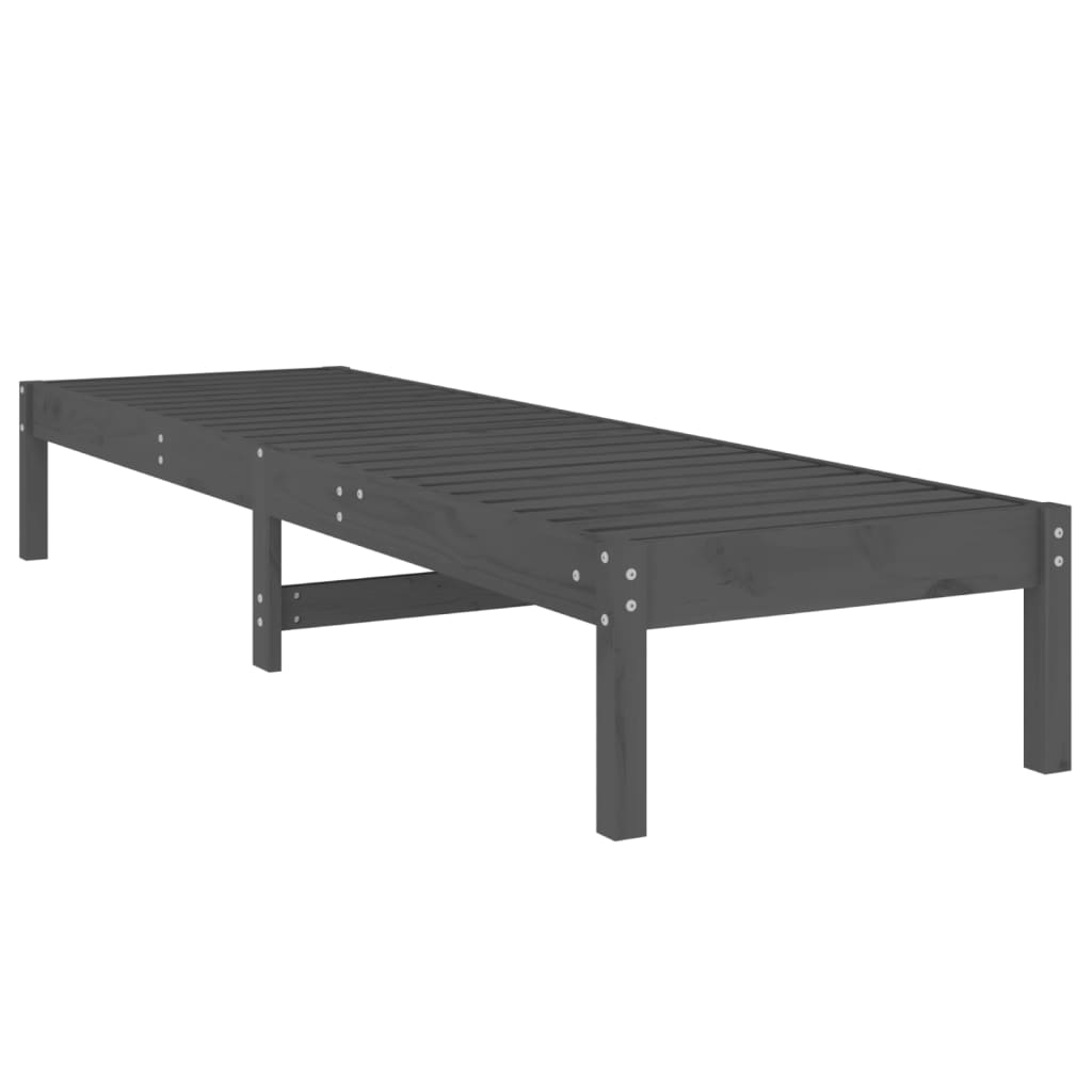 Sun loungers 2 pcs 199.5x60x74 cm solid pine grey