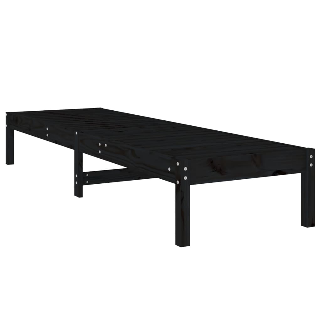 Sun loungers 2 pcs 199.5x60x74 cm solid pine black