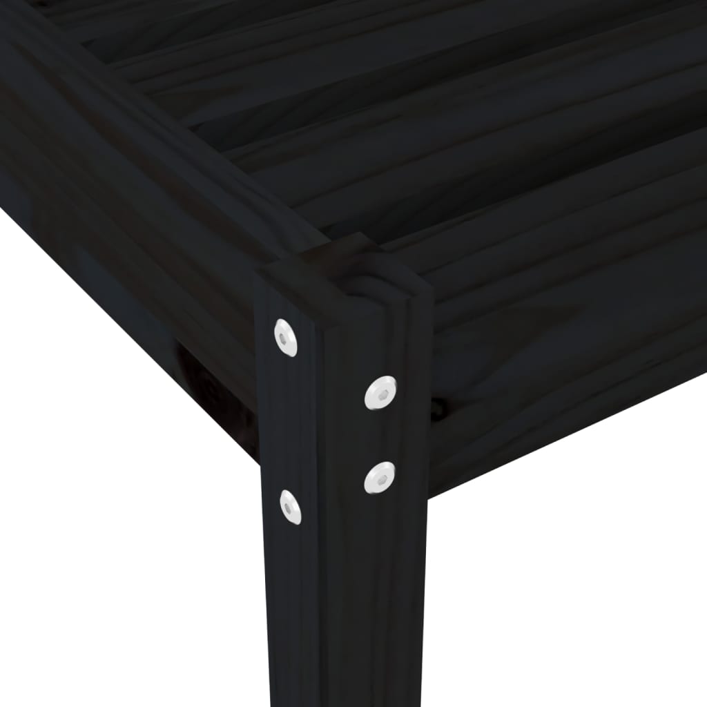 Sun loungers 2 pcs 199.5x60x74 cm solid pine black