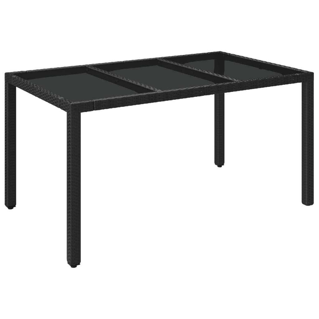 7 pcs conjunto jantar jardim c/ almofadões vime PE preto/cinza
