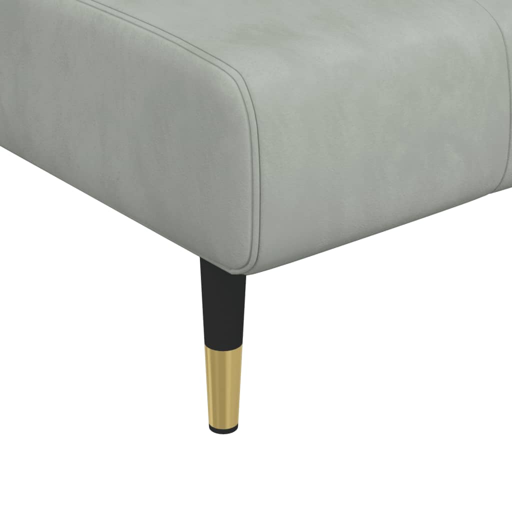 Sofá-cama em forma de L 275x140x70 cm veludo cinzento