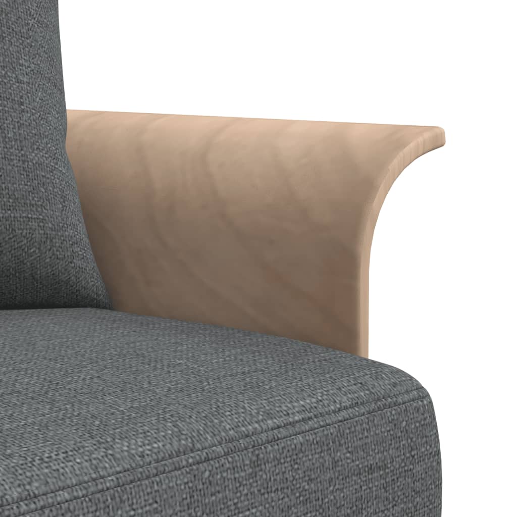 Sofá-cama em forma de L 279x140x70 cm tecido cinzento-escuro