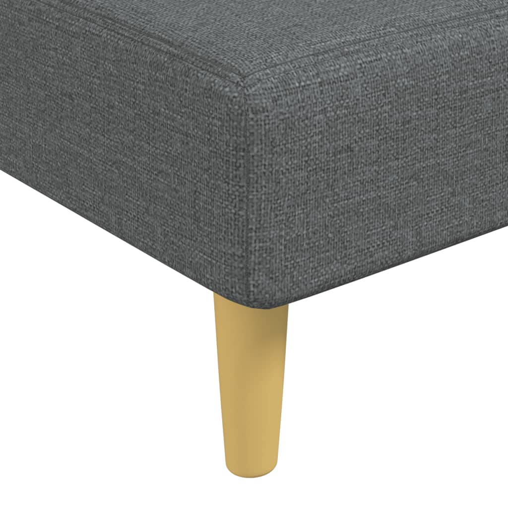 Sofá-cama em forma de L 279x140x70 cm tecido cinzento-escuro
