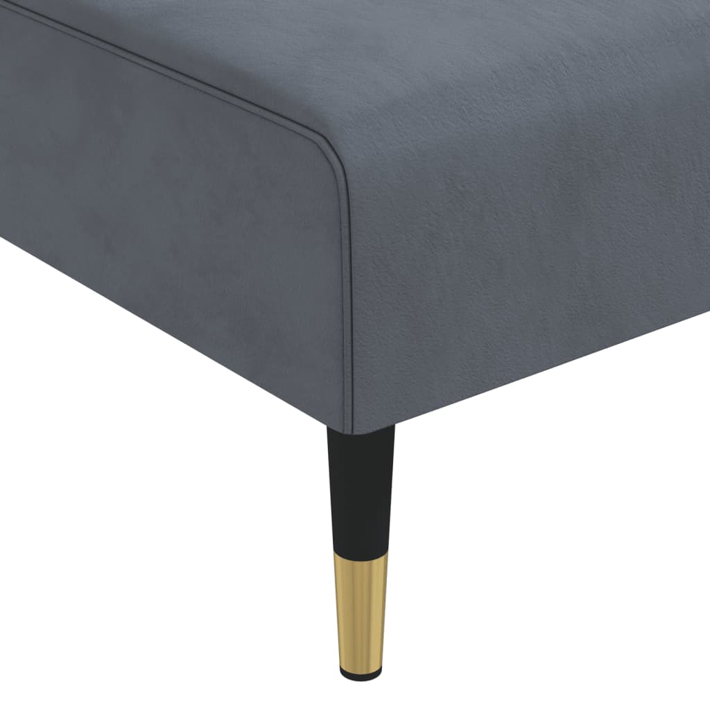 Sofá-cama em forma de L 271x140x70 cm veludo cinzento-escuro