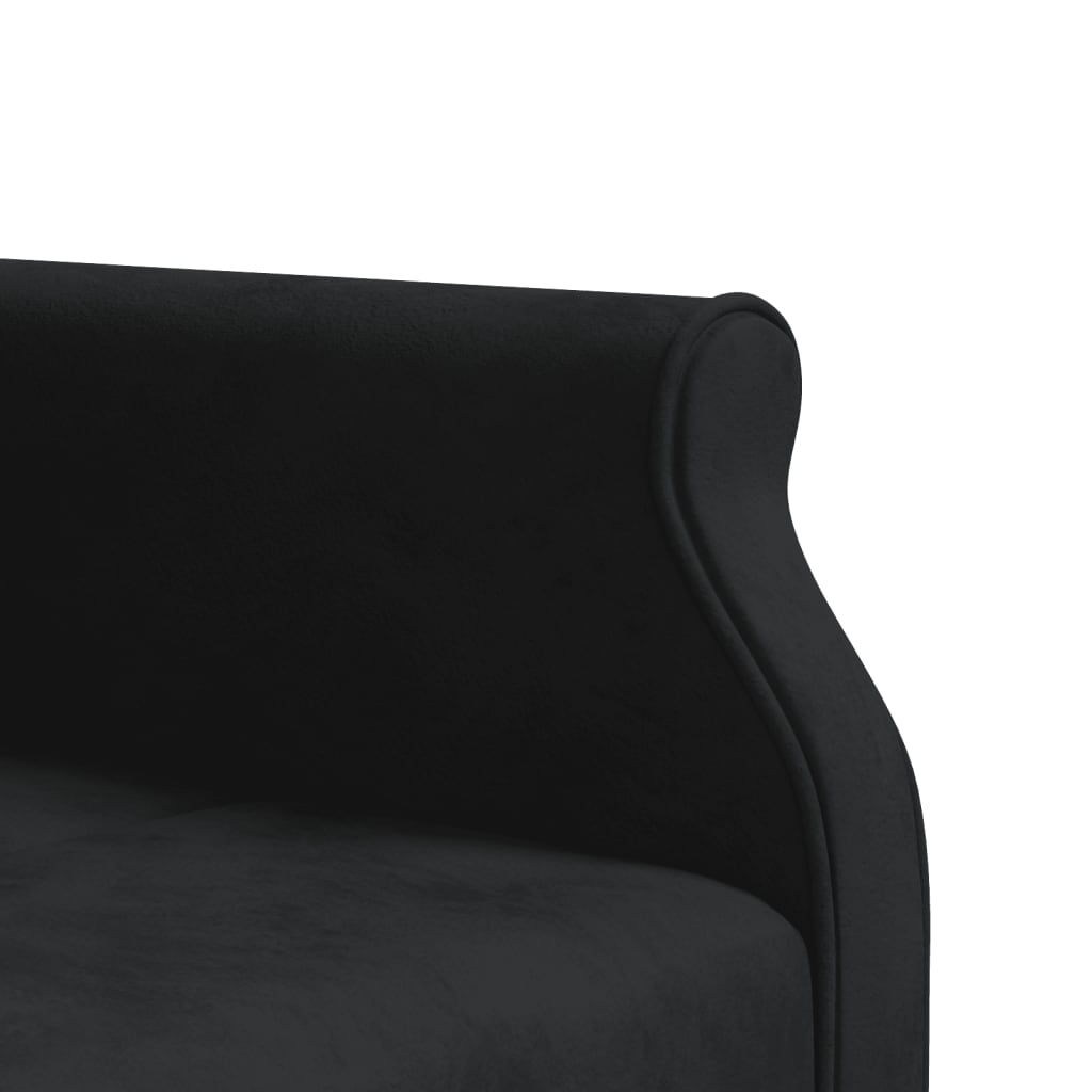 Sofá-cama em forma de L 271x140x70 cm veludo preto