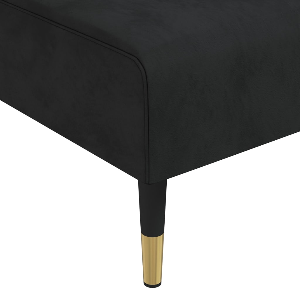 Sofá-cama em forma de L 271x140x70 cm veludo preto