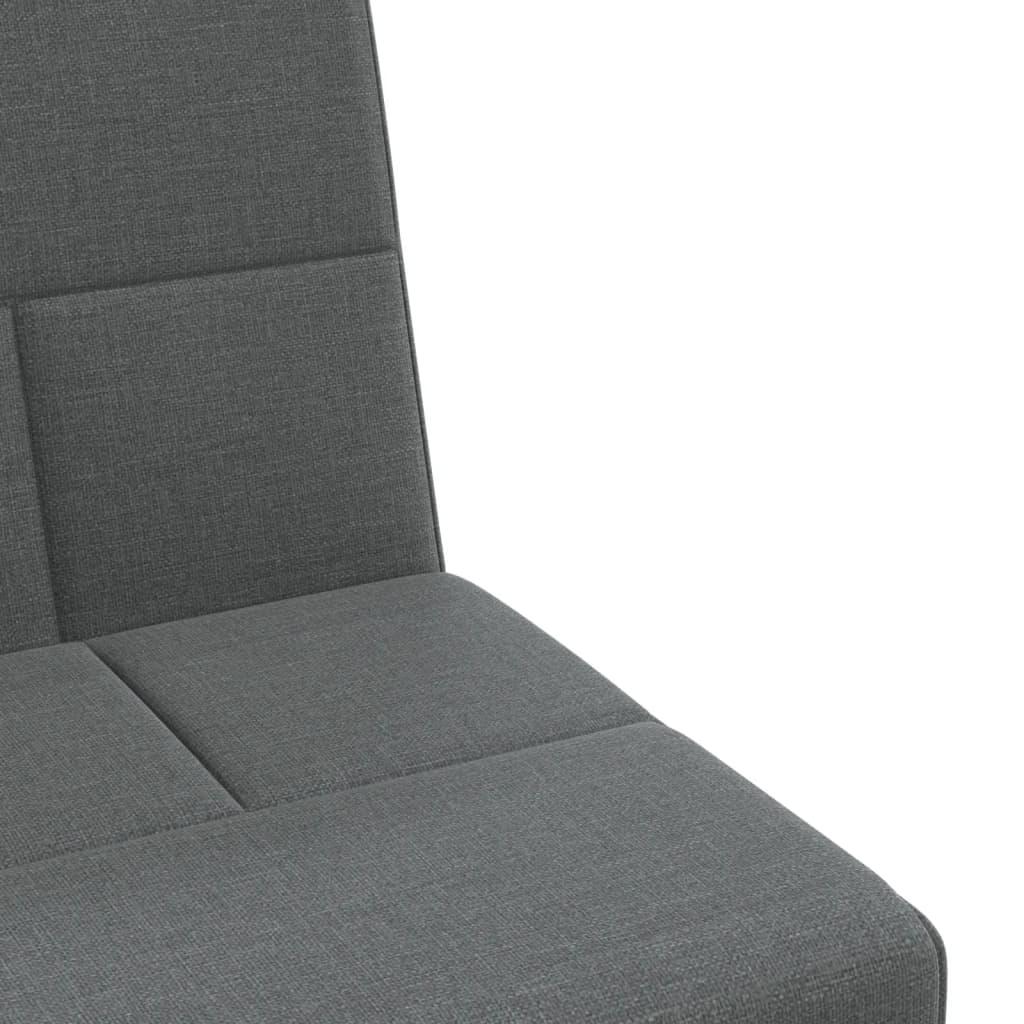 Sofá-cama em forma de L 255x140x70 cm tecido cinzento-escuro