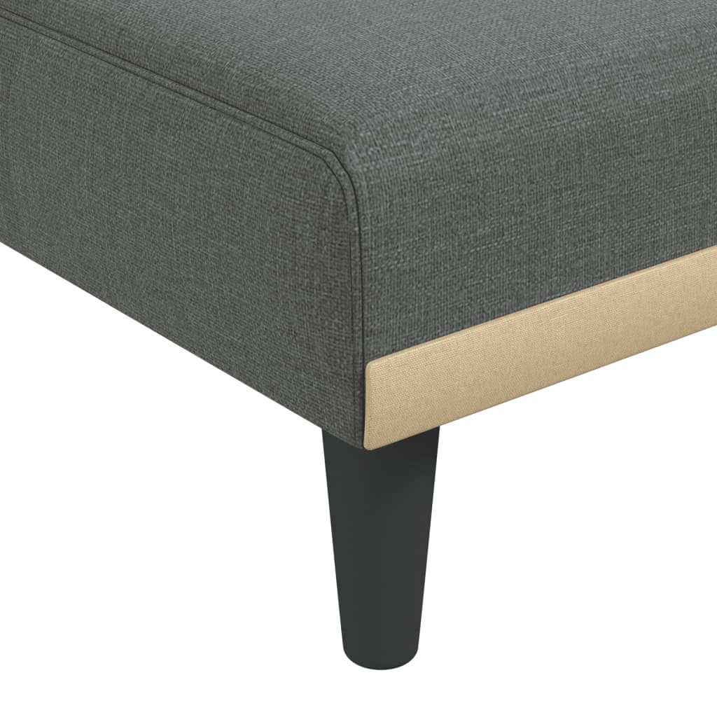 Sofá-cama em forma de L 255x140x70 cm tecido cinzento-escuro