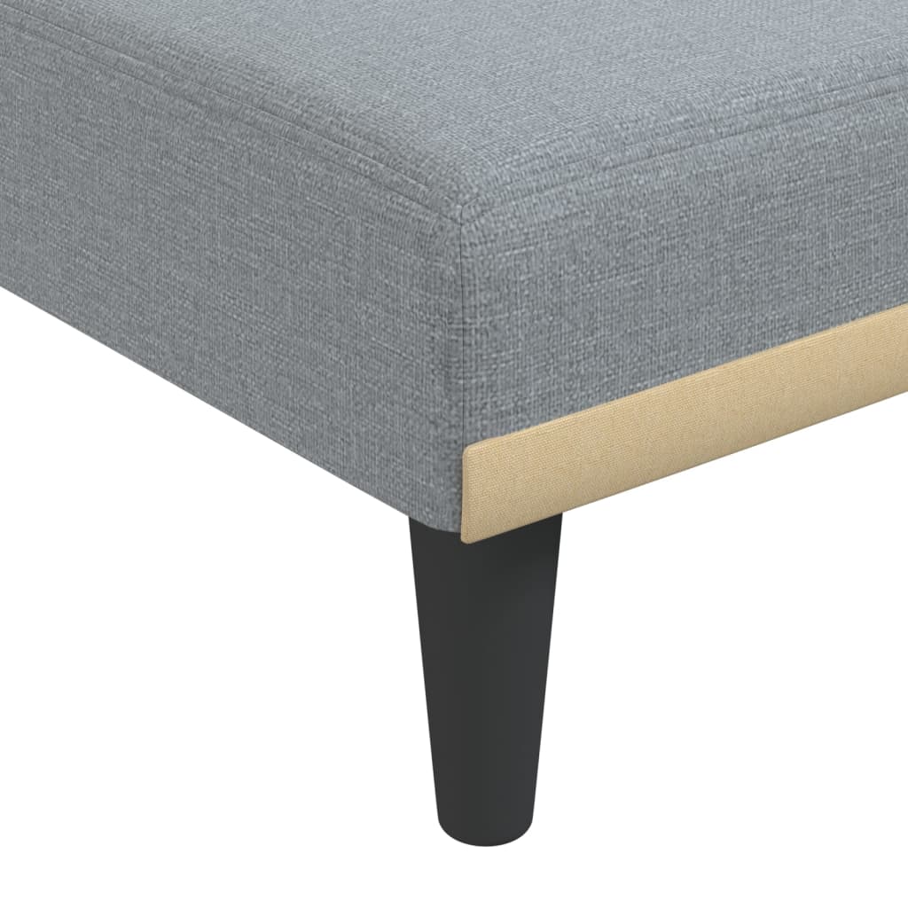 Sofá-cama em forma de L 275x140x70 cm tecido cinzento-claro