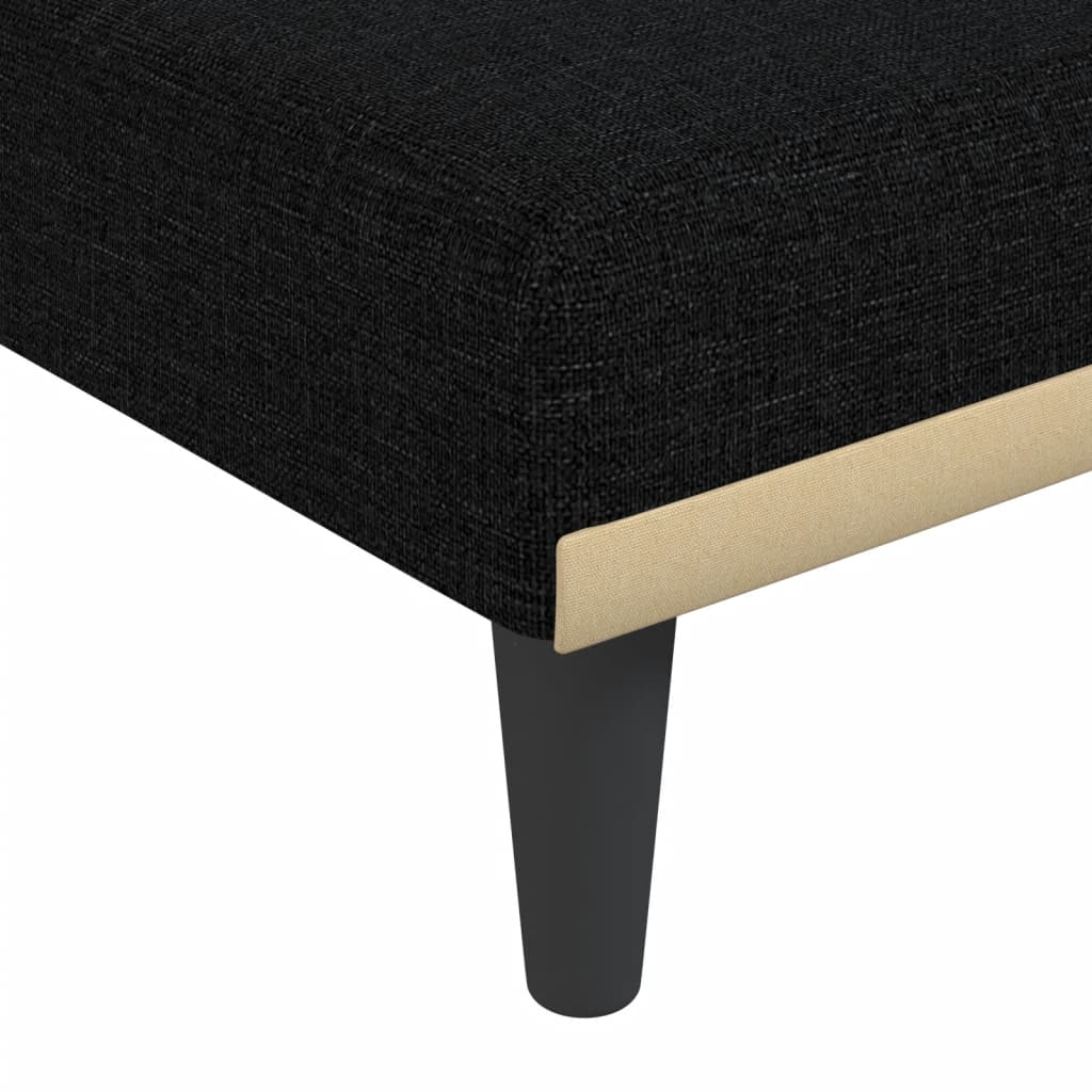 Sofá-cama em forma de L 275x140x70 cm tecido preto