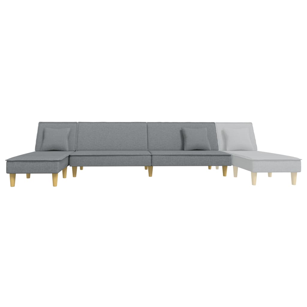 L-shaped sofa bed 255x140x70 cm light grey fabric