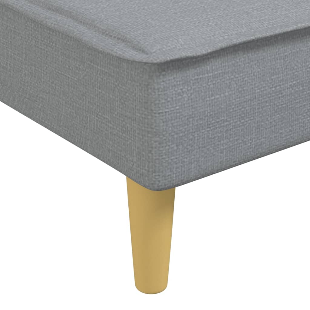 L-shaped sofa bed 255x140x70 cm light grey fabric