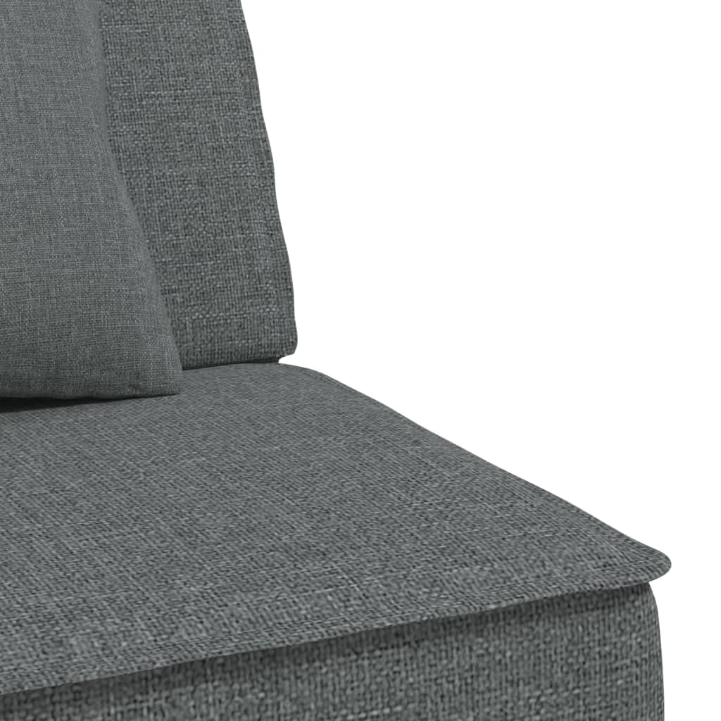Sofá-cama em forma de L 255x140x70 cm tecido cinzento-escuro
