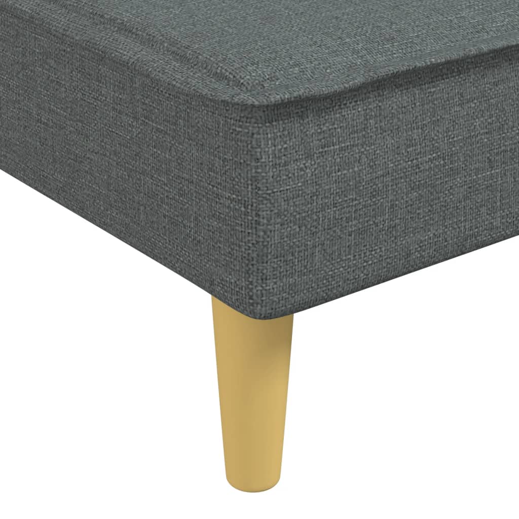 Sofá-cama em forma de L 255x140x70 cm tecido cinzento-escuro